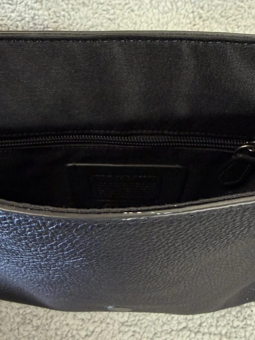 COACH Houston Leather Messenger Bag Black